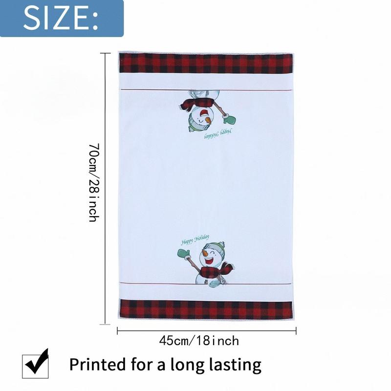 Snowman & Truck & Letter Pattern Kitchen Towel, 2 Counts set Christmas Decor Kitchen Dish Towel, Kitchen Cleaning Towel, Holiday Gift