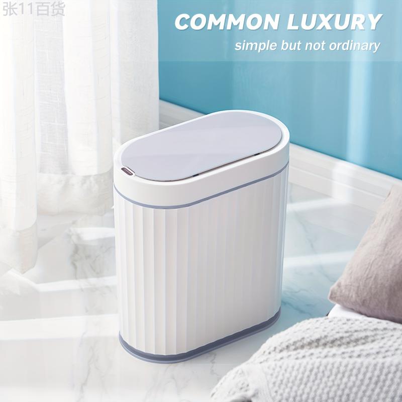 ELPHECO Bathroom Motion Sensor Trash can 2 Gallon Automatic Garbage Can, 9 L Slim Plastic Smart Trash Can with Lid, Commercial Intelligent Trash Bin for Bedroom, Bathroom, Kitchen, Office Kitchen Trash Cans Light