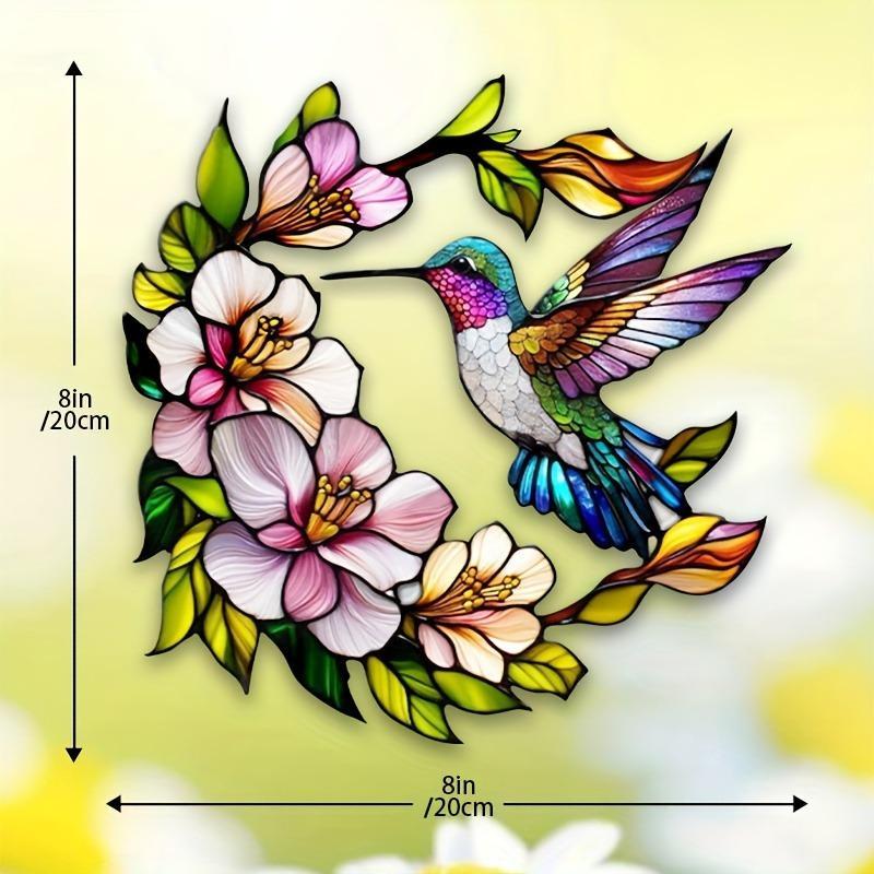 Hummingbird Design Sun Catcher, 1 Count Artistic Acrylic Window Hanging Decor, Bird-themed Multipurpose Decoration for Home & Porch