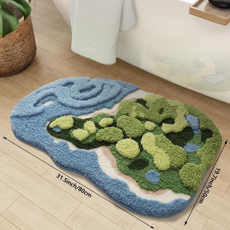 Wave Shaped Bath Mat, Non-slip Soft Floor Mat, Water Absorbing Thickened Indoor Mat, Suitable for Bedrooms and Bathrooms, Home Decor, Stocking Fillers Gift