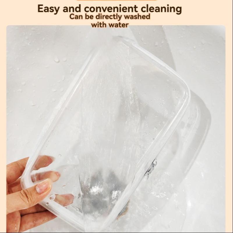 Clear Storage Box Set, 6 Counts set Large Capacity Zipper Storage Box, Portable Storage Organizer for Skincare, Clothes, Books, Travel Toiletry Bag