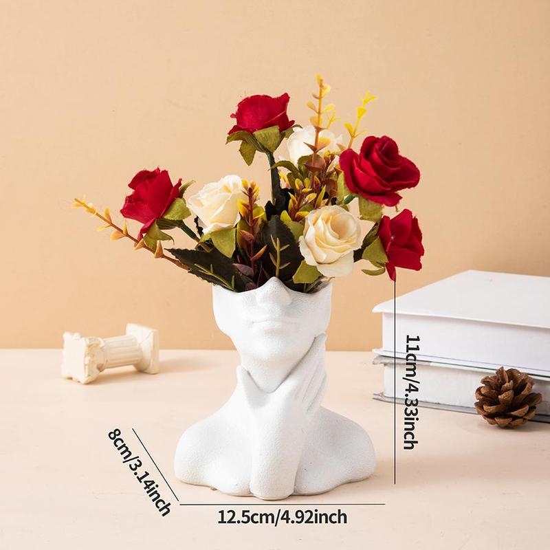 Creative Head Vase without Flower, 1 Count Modern Resin Vase, Flower Arrangement Vase, Home Decor Supplies for Living Room Bedroom Office