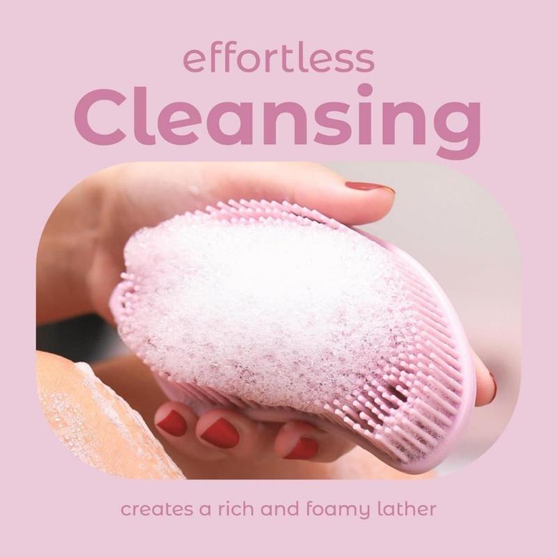 Exfoliating Silicone Body Scrubber Pro 2-in-1 Shower Scrubber for Body Care, Silicone Loofah and Body Exfoliator (Pale Pink, Body + Exfoliate)(Creative Home) Accessories