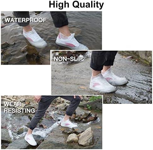 Waterproof Shoe Covers, Non-Slip Water Resistant Overshoes Silicone Rubber Rain Shoe Cover for Men, Women, Kids - Large, Black