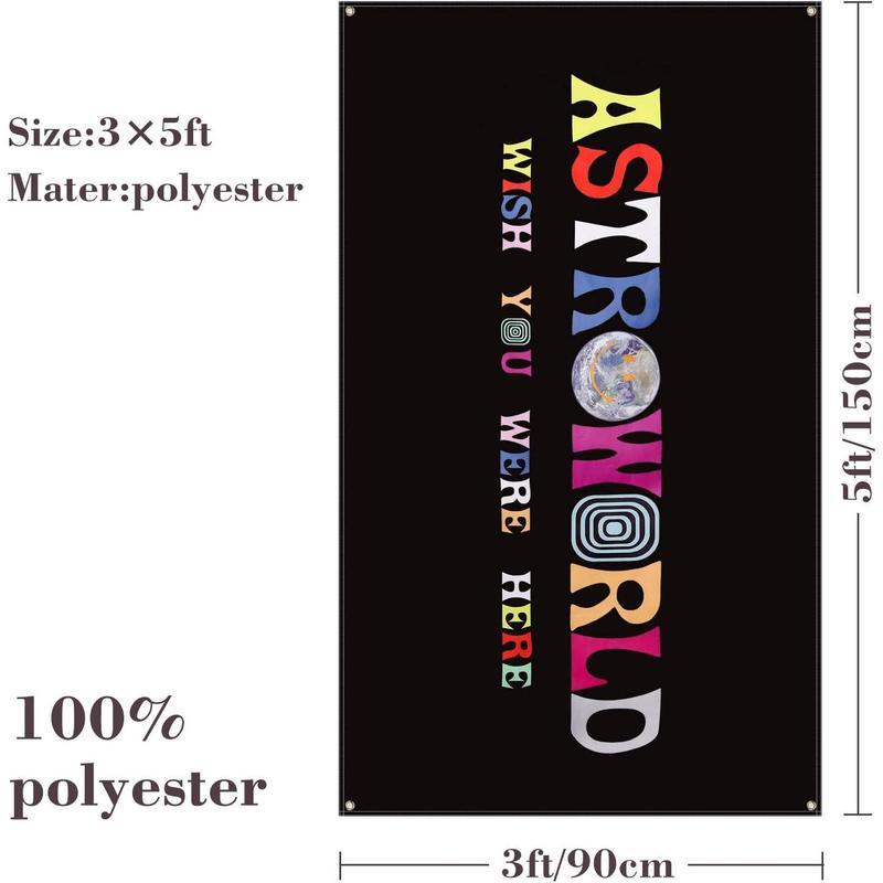 Astroworld Flag Black, 40x60 inch Flag Banner, Man Cave Wall Flag with Brass Grommets for College Dorm Room Decor,Tailgates,Parties,Gift, Please identify the store name SSandy for purchase