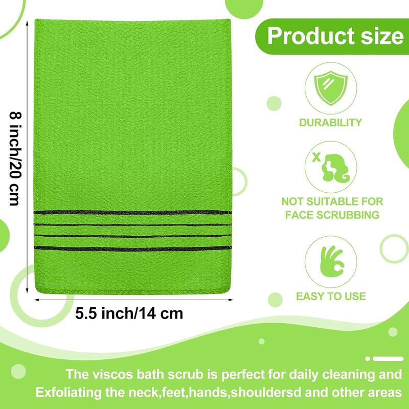 12 Pieces Korean Exfoliating Mitt Exfoliating Cloth Towel Korean Style Body Scrub Korean Style Scrubbing Cloth Bath Body Exfoliating Scrub Towel(Yellow, Green, Blue, Pink, Small) Accessories Cleaning