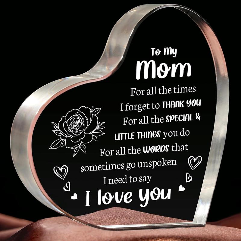 Gifts for Mom, Mom Christmas Gifts - Acrylic Keepsake 3.9x3.9 Inch - I Love You Mom Birthday Gifts from Son - Best Mothers Day Valentines Day Gifts for Mom