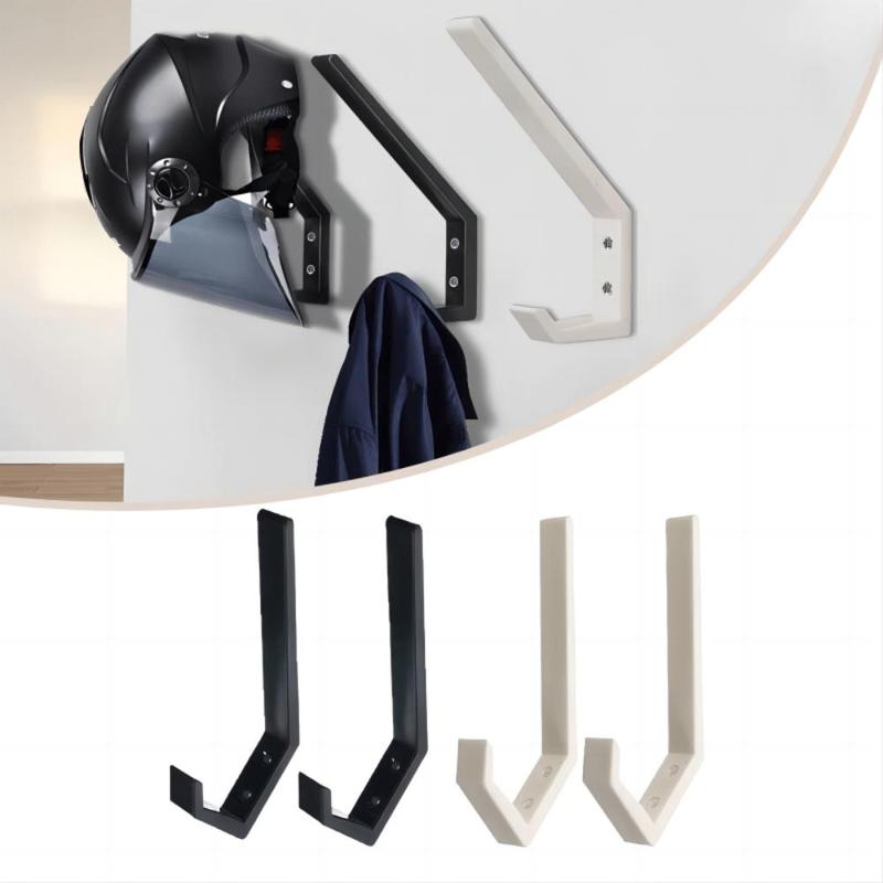 Wall Mounted Helmet Holder, Plastic Hanging Hook, Wall Mounted Hanger, Hat Glove Bag Shoe Clothes Rack for Home & Office