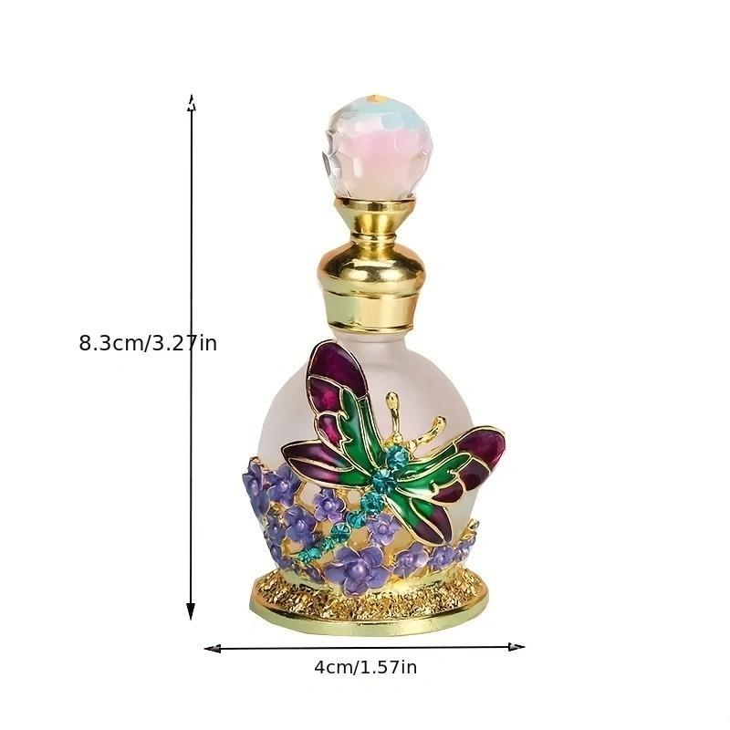 Butterfly Design Refillable Mini Perfume Bottle with Glass Ball Roller, Travel Portable Perfume Dispenser Bottle