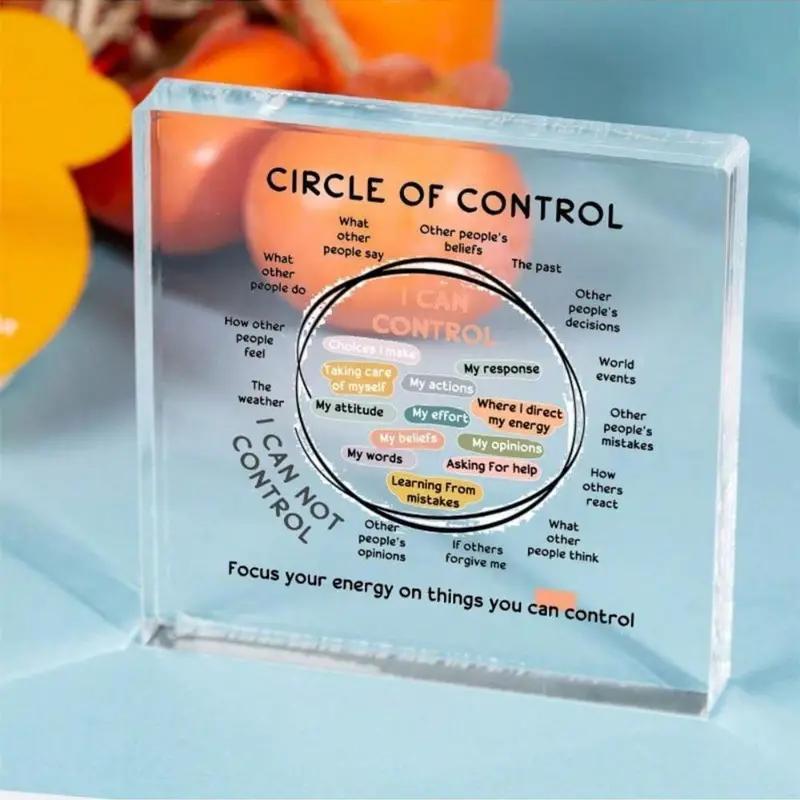 Circle Of Control Acrylic Decor, Desktop Decoration for Home Office Decor, Mental Health Calm Down Corner, School Counselor Gifts