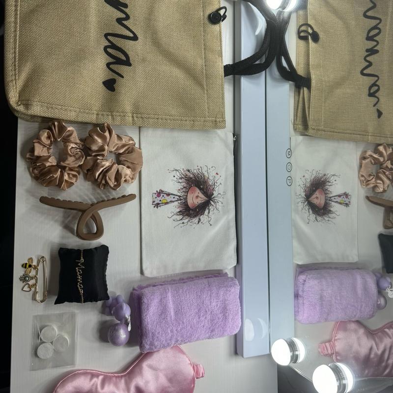 New Mom gift set push present mom birthday present Bracelet Evil Eye Lavender Mama Pouch