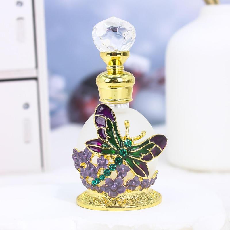 Butterfly Design Refillable Mini Perfume Bottle with Glass Ball Roller, Travel Portable Perfume Dispenser Bottle