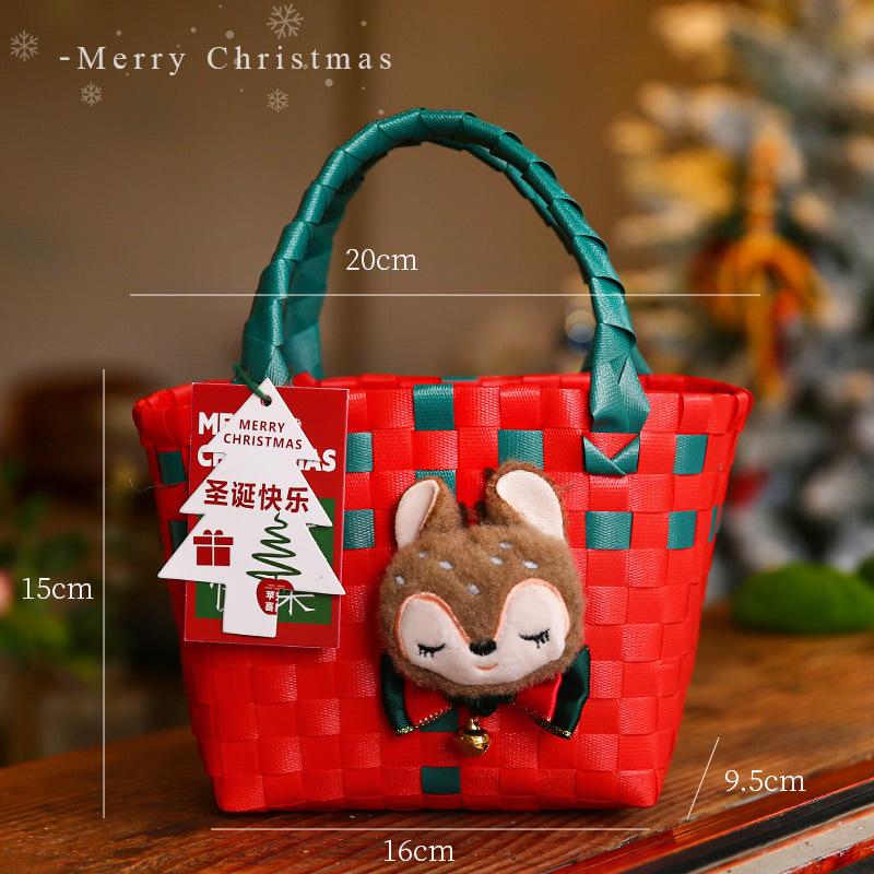 Christmas Gift 2024 New Christmas Eve Apple Gift Box Portable Christmas Small Gift Basket Candy Packing Bag