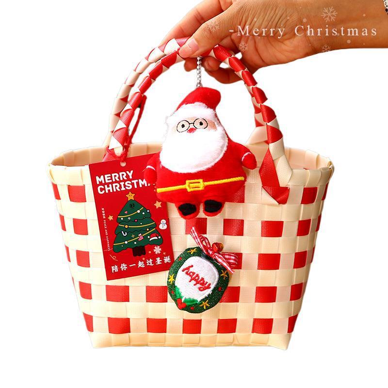 Christmas Gift 2024 New Christmas Eve Apple Gift Box Portable Christmas Small Gift Basket Candy Packing Bag