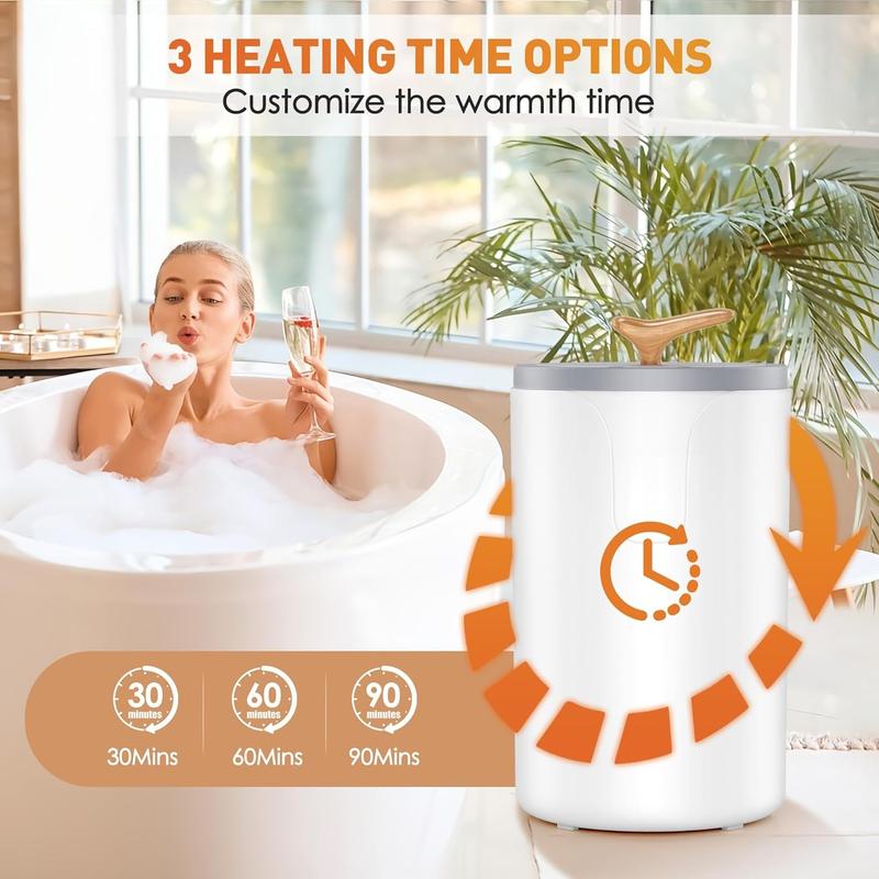 Towels Warmer for Bathroom, Hot Tub Large Towel Warmer Bucket with Timer and Fragrance Disc, Fits Up to Two 40