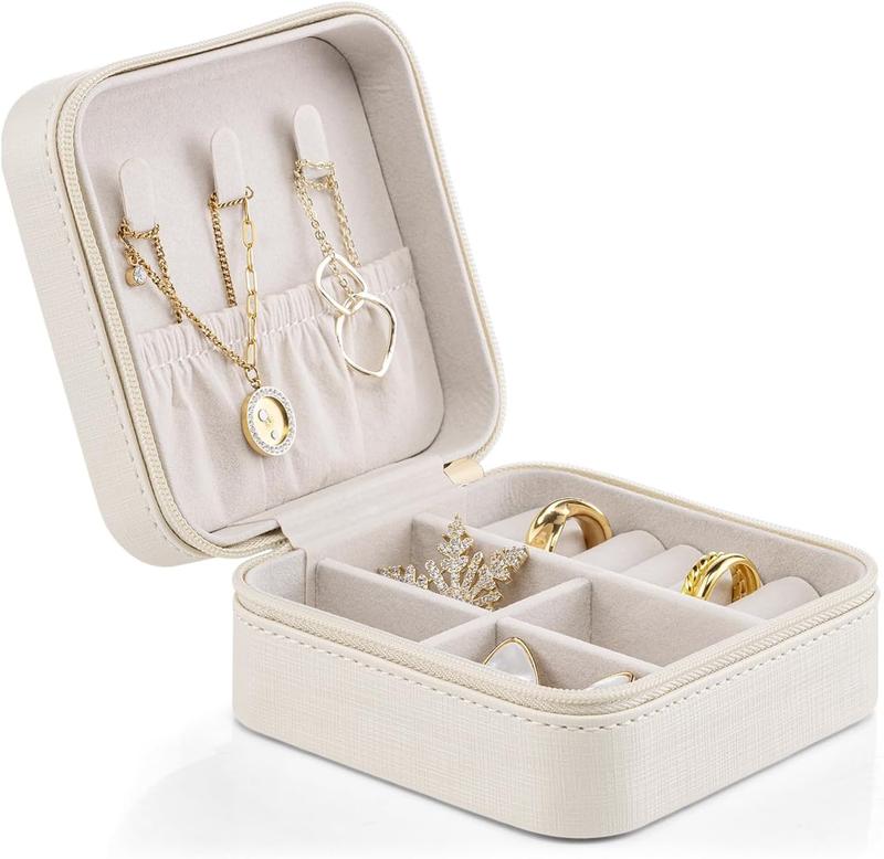 Travel Jewelry Organizer, Small Travel Jewelry Box Organizer Display Case for Girls Women Gift Rings Earrings Necklaces Storage, Summer Gift, Home Organizer Supplies, Room Decor, Summer for Gift